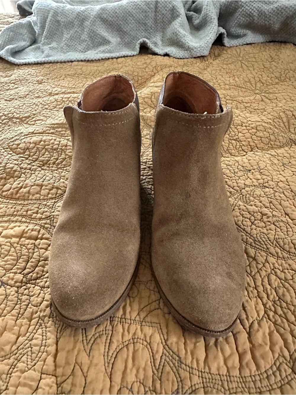 Madewell Taupe Suede Ankle Booties
